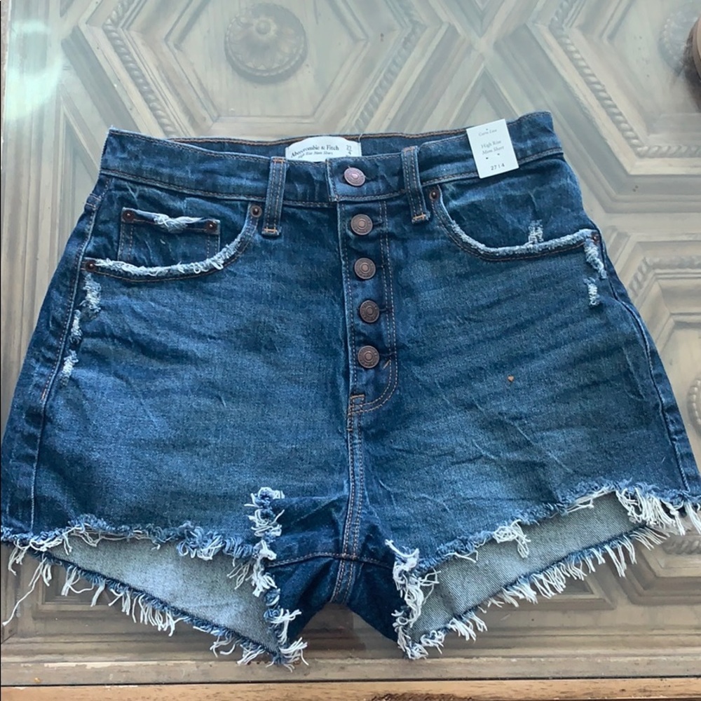 Abercrombie high rise denim shorts